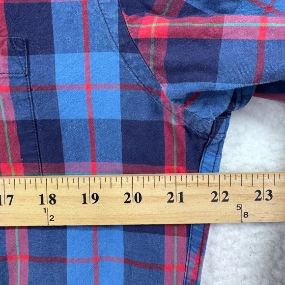 J. Crew Slim Fit Plaid Button Down Shirt Mens L Blue Red Plaid Long Sleeve‎ - Picture 6 of 7